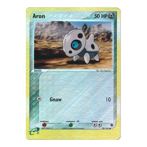 Aron 50/109 EX Ruby and Sapphire Reverse Holo Common Pokemon Card NEAR MINT TCG
