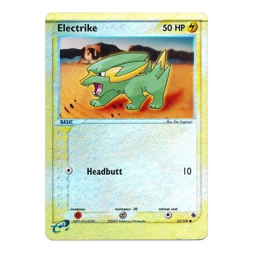 Electrike 52/109 EX Ruby and Sapphire Reverse Holo Common Pokemon Card NEAR MINT TCG