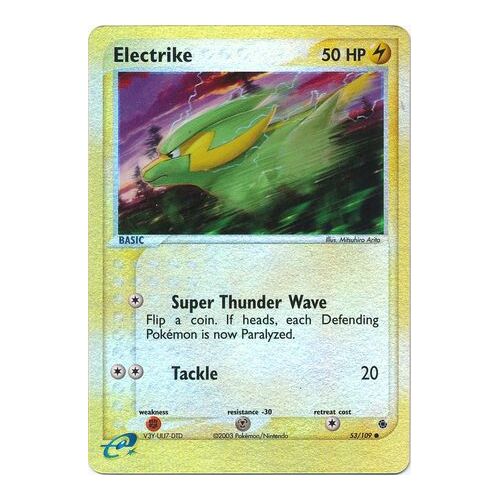 Electrike 53/109 EX Ruby and Sapphire Reverse Holo Common Pokemon Card NEAR MINT TCG