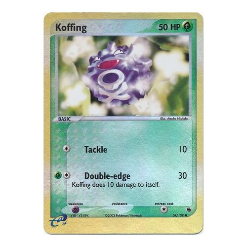 Koffing 54/109 EX Ruby and Sapphire Reverse Holo Common Pokemon Card NEAR MINT TCG