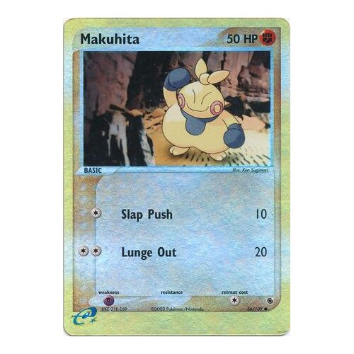 Makuhita 56/109 EX Ruby and Sapphire Reverse Holo Common Pokemon Card NEAR MINT TCG