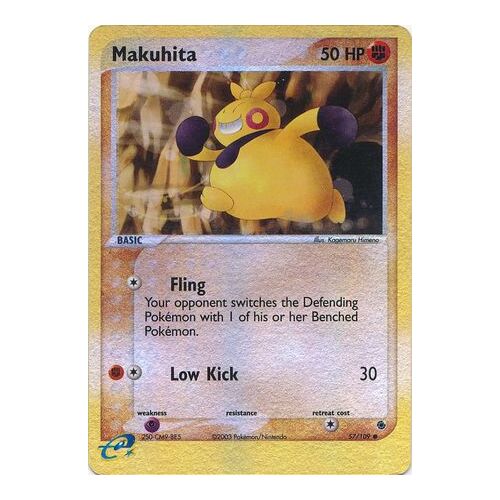 Makuhita 57/109 EX Ruby and Sapphire Reverse Holo Common Pokemon Card NEAR MINT TCG