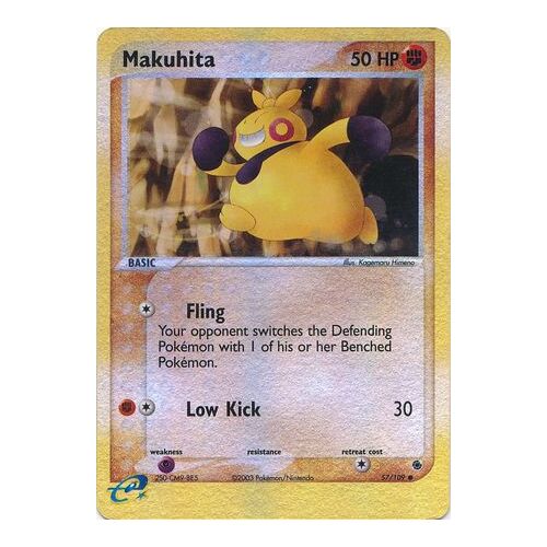 Makuhita 57/109 EX Ruby and Sapphire Reverse Holo Common Pokemon Card NEAR MINT TCG