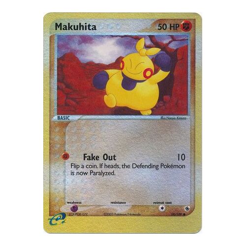 Makuhita 58/109 EX Ruby and Sapphire Reverse Holo Common Pokemon Card NEAR MINT TCG