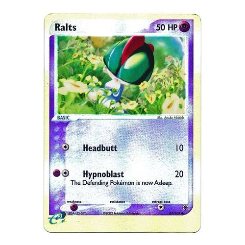 Ralts 67/109 EX Ruby and Sapphire Reverse Holo Common Pokemon Card NEAR MINT TCG