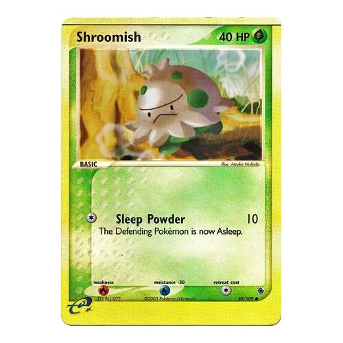 Shroomish 69/109 EX Ruby and Sapphire Reverse Holo Common Pokemon Card NEAR MINT TCG