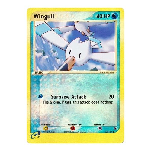 Wingull 77/109 EX Ruby and Sapphire Reverse Holo Common Pokemon Card NEAR MINT TCG
