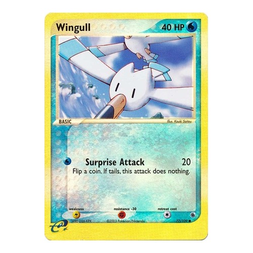 Wingull 77/109 EX Ruby and Sapphire Reverse Holo Common Pokemon Card NEAR MINT TCG