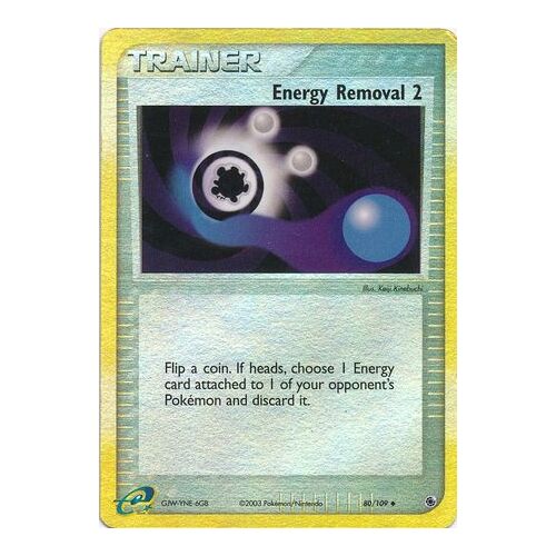 Energy Removal 2 80/109 EX Ruby and Sapphire Reverse Holo Uncommon Trainer Pokemon Card NEAR MINT TCG