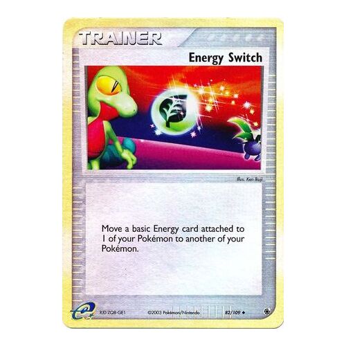 Energy Switch 82/109 EX Ruby and Sapphire Reverse Holo Uncommon Trainer Pokemon Card NEAR MINT TCG
