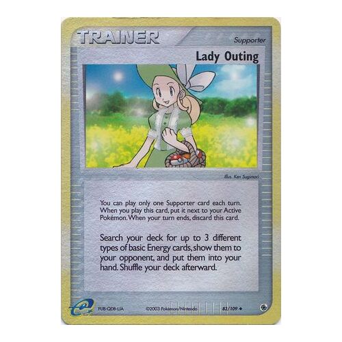Lady Outing 83/109 EX Ruby and Sapphire Reverse Holo Uncommon Trainer Pokemon Card NEAR MINT TCG
