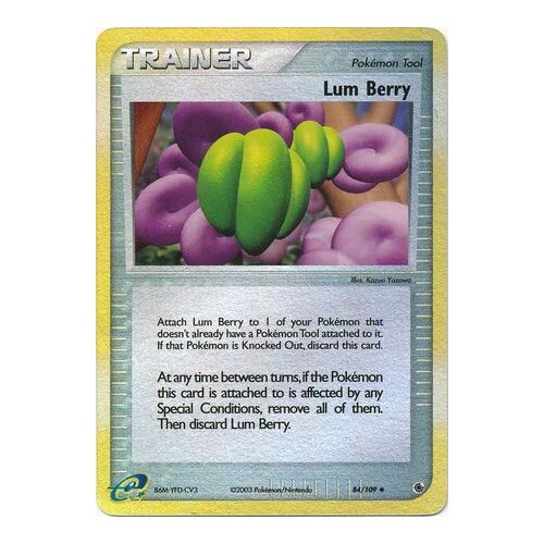 Lum Berry 84/109 EX Ruby and Sapphire Reverse Holo Uncommon Trainer Pokemon Card NEAR MINT TCG