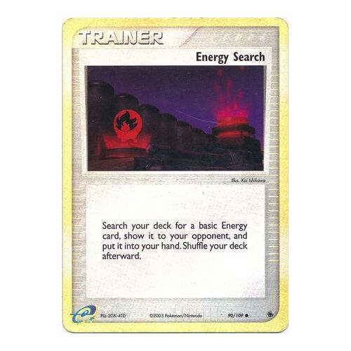 Energy Search 90/109 EX Ruby and Sapphire Reverse Holo Common Trainer Pokemon Card NEAR MINT TCG