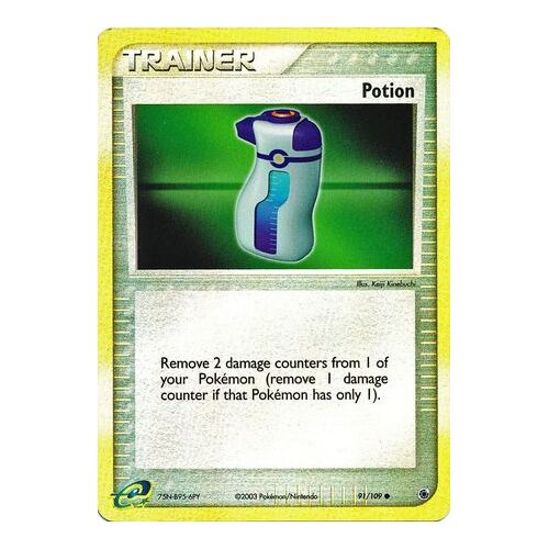 Potion 91/109 EX Ruby and Sapphire Reverse Holo Common Trainer Pokemon Card NEAR MINT TCG