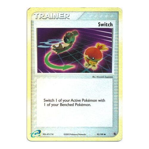 Switch 92/109 EX Ruby and Sapphire Reverse Holo Common Trainer Pokemon Card NEAR MINT TCG