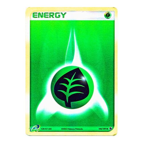 Grass Energy 104/109 EX Ruby and Sapphire Reverse Holo Common Pokemon Card NEAR MINT TCG