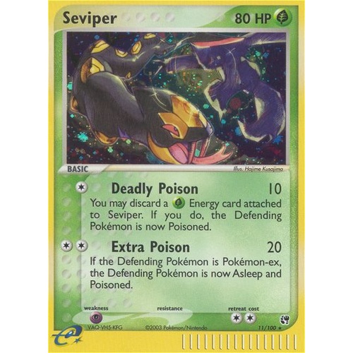 Seviper 11/100 EX Sandstorm Holo Rare Pokemon Card NEAR MINT TCG