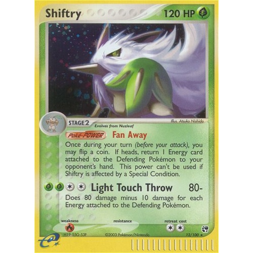 Shiftry 12/100 EX Sandstorm Holo Rare Pokemon Card NEAR MINT TCG