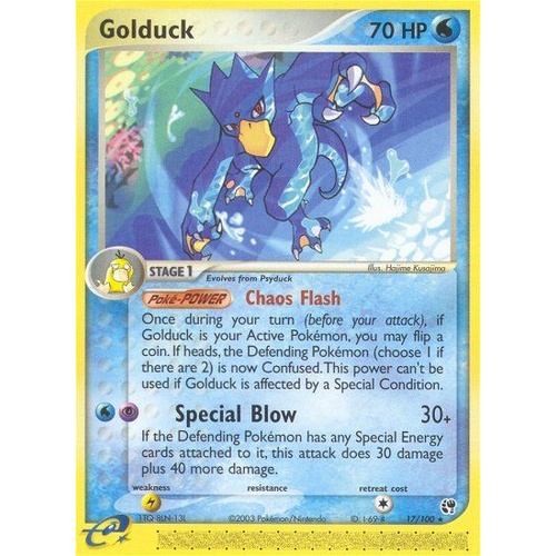 Golduck 17/100 EX Sandstorm Rare Pokemon Card NEAR MINT TCG