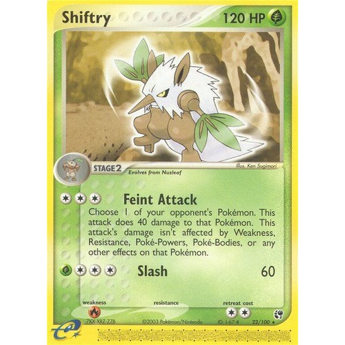 Shiftry 22/100 EX Sandstorm Rare Pokemon Card NEAR MINT TCG