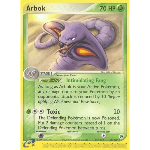 Arbok 29/100 EX Sandstorm Uncommon Pokemon Card NEAR MINT TCG