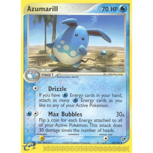 Azumarill 30/100 EX Sandstorm Uncommon Pokemon Card NEAR MINT TCG