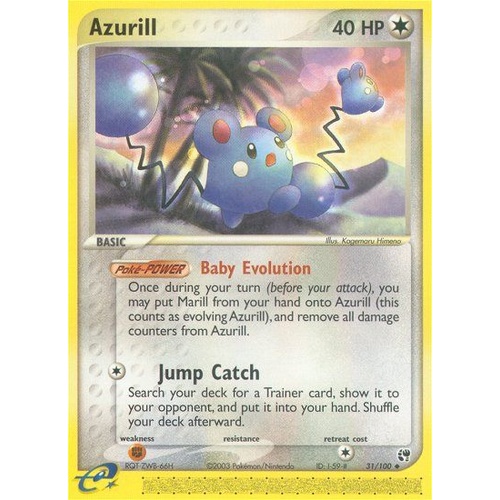 Azurill 31/100 EX Sandstorm Uncommon Pokemon Card NEAR MINT TCG