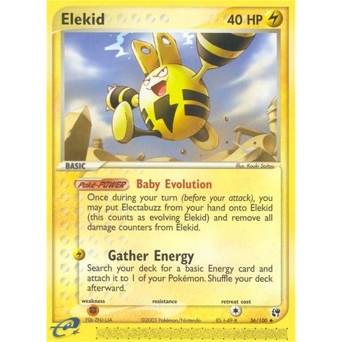 Elekid 36/100 EX Sandstorm Uncommon Pokemon Card NEAR MINT TCG