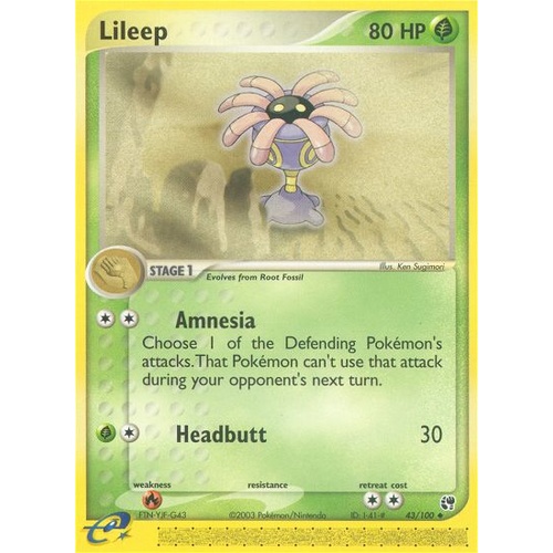 Lileep 43/100 EX Sandstorm Uncommon Pokemon Card NEAR MINT TCG