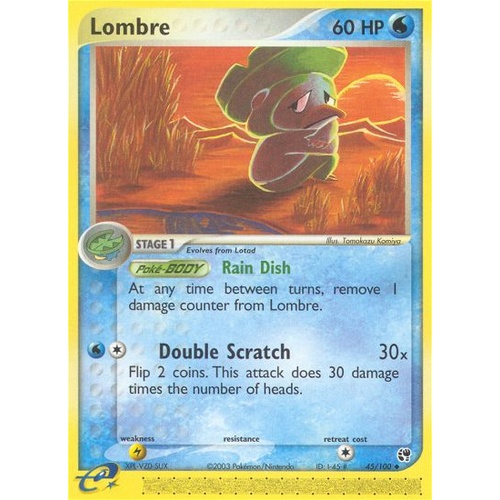 Lombre 45/100 EX Sandstorm Uncommon Pokemon Card NEAR MINT TCG