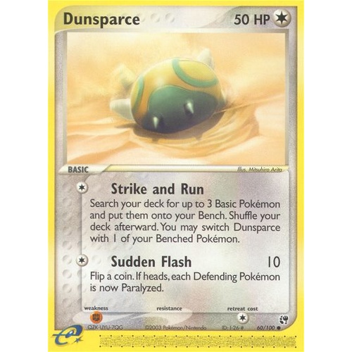 Dunsparce 60/100 EX Sandstorm Common Pokemon Card NEAR MINT TCG