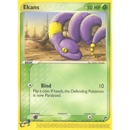 Ekans 64/100 EX Sandstorm Common Pokemon Card NEAR MINT TCG
