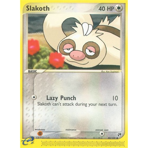 Slakoth 80/100 EX Sandstorm Common Pokemon Card NEAR MINT TCG
