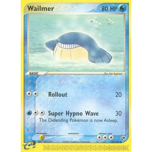 Wailmer 83/100 EX Sandstorm Common Pokemon Card NEAR MINT TCG