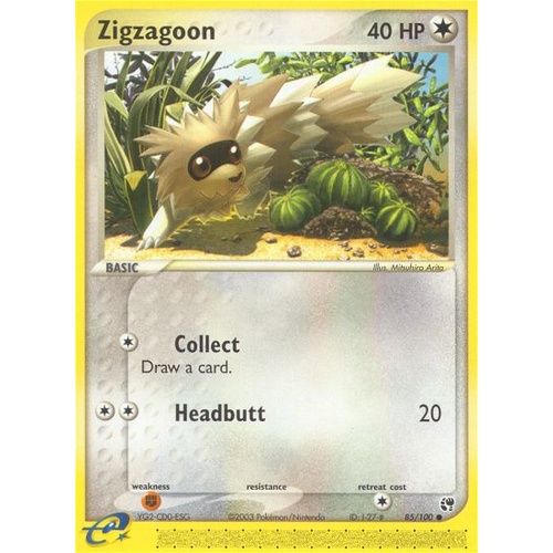 Zigzagoon 85/100 EX Sandstorm Common Pokemon Card NEAR MINT TCG