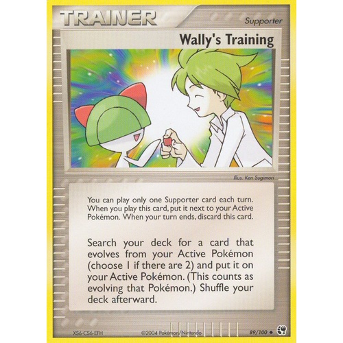 Wally's Training 89/100 EX Sandstorm Uncommon Trainer Pokemon Card NEAR MINT TCG