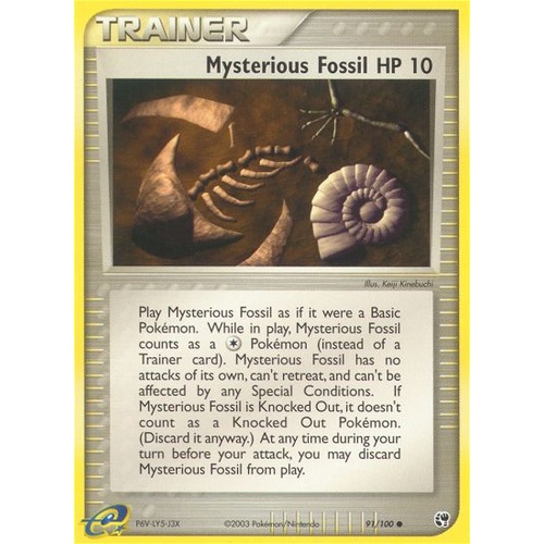 Mysterious Fossil 91/100 EX Sandstorm Common Trainer Pokemon Card NEAR MINT TCG