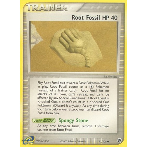 Root Fossil 92/100 EX Sandstorm Common Trainer Pokemon Card NEAR MINT TCG