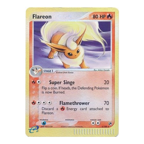Flareon 5/100 EX Sandstorm Reverse Holo Rare Pokemon Card NEAR MINT TCG