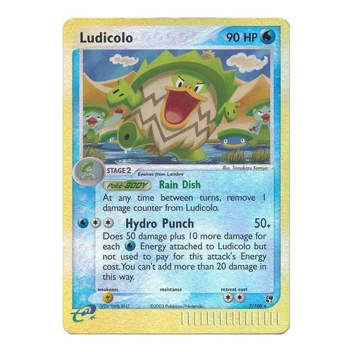 Ludicolo 7/100 EX Sandstorm Reverse Holo Rare Pokemon Card NEAR MINT TCG