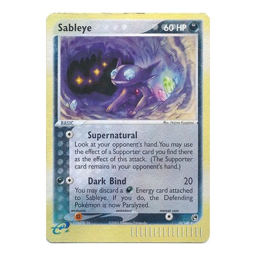 Sableye 10/100 EX Sandstorm Reverse Holo Rare Pokemon Card NEAR MINT TCG