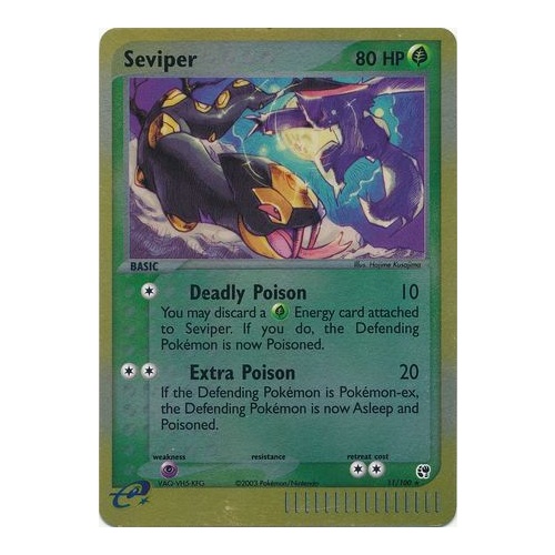 Seviper 11/100 EX Sandstorm Reverse Holo Rare Pokemon Card NEAR MINT TCG