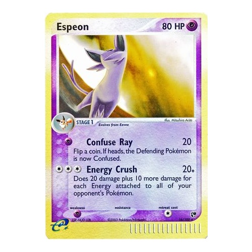 Espeon 16/100 EX Sandstorm Reverse Holo Rare Pokemon Card NEAR MINT TCG