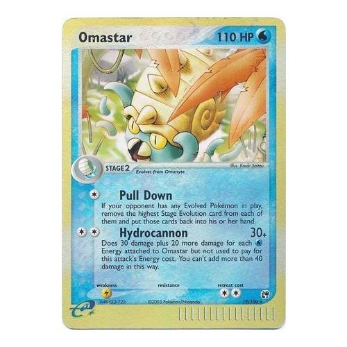 Omastar 19/100 EX Sandstorm Reverse Holo Rare Pokemon Card NEAR MINT TCG