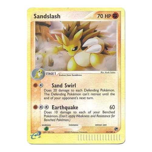 Sandslash 21/100 EX Sandstorm Reverse Holo Rare Pokemon Card NEAR MINT TCG