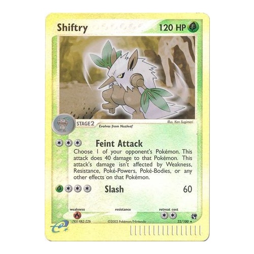 Shiftry 22/100 EX Sandstorm Reverse Holo Rare Pokemon Card NEAR MINT TCG