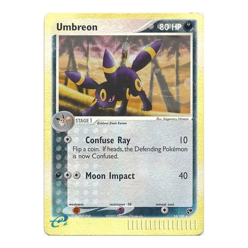 Umbreon 24/100 EX Sandstorm Reverse Holo Rare Pokemon Card NEAR MINT TCG
