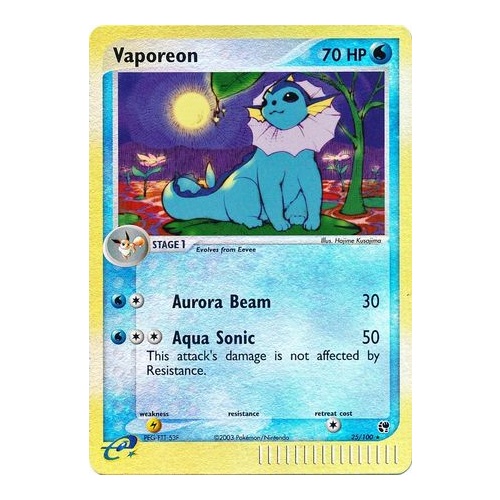 Vaporeon 25/100 EX Sandstorm Reverse Holo Rare Pokemon Card NEAR MINT TCG