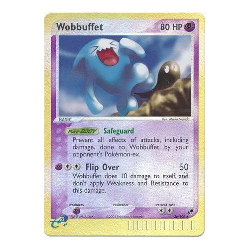 Wobbuffet 26/100 EX Sandstorm Reverse Holo Rare Pokemon Card NEAR MINT TCG