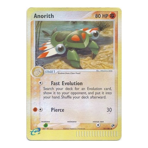 Anorith 27/100 EX Sandstorm Reverse Holo Uncommon Pokemon Card NEAR MINT TCG